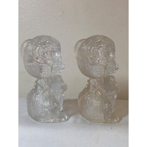 Mice Bows Salt Pepper Shakers Andromorphic Lucite Hard Clear Acrylic Hong Kong - Picture 4 of 8